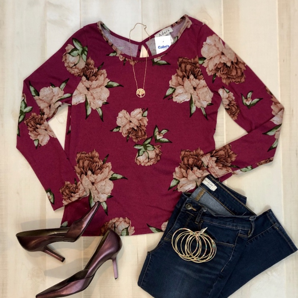 Adara Floral Print Twisted Open Back Top